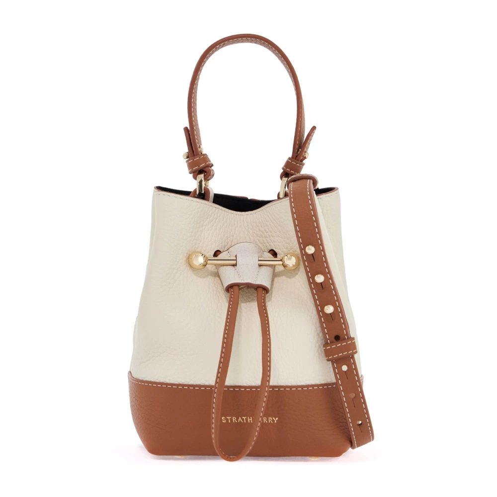 Strathberry Elegante kalfsleren tas met veelzijdige banden Beige Dames