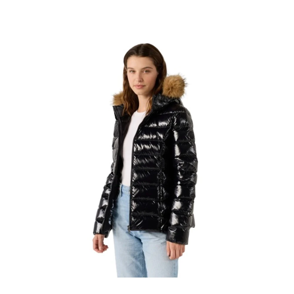 Jott Women's Black Shiny Puffer Jacket