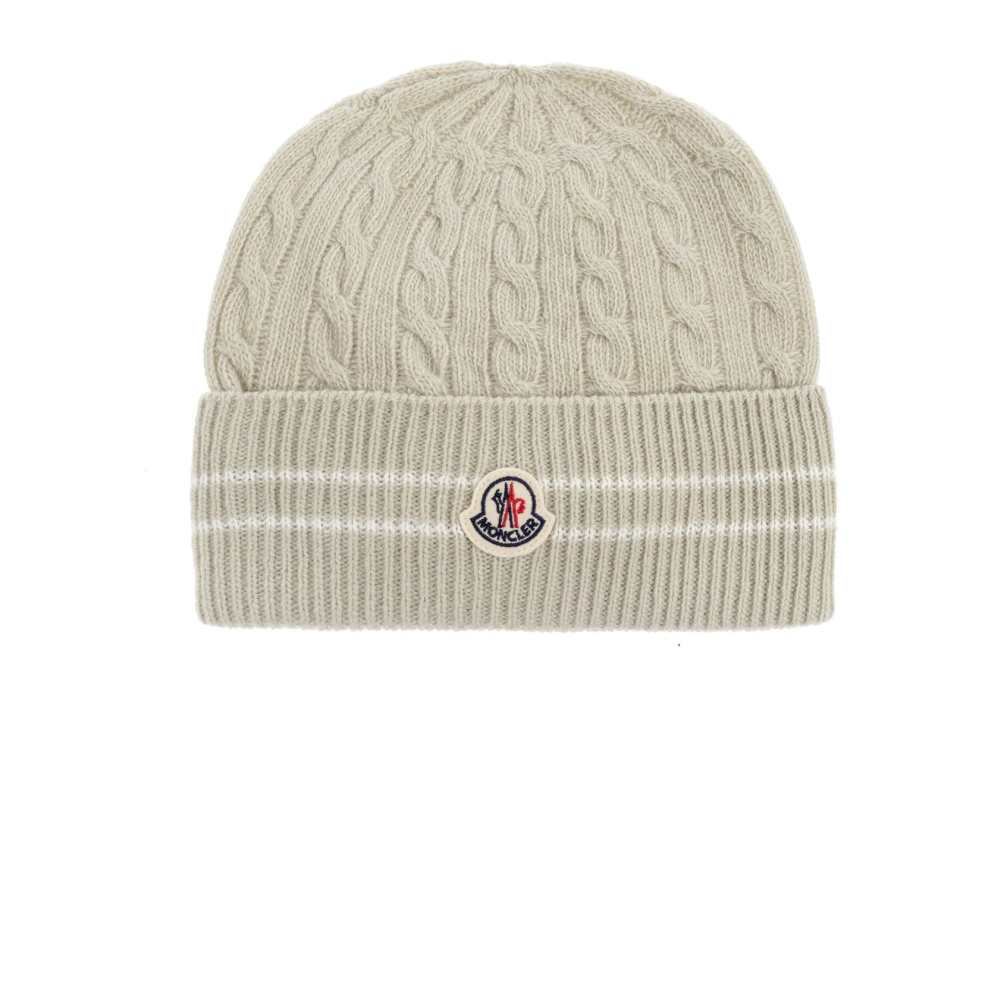 Moncler Green Cap With Logo Patch - Unisex - Hats & Caps - M - Kids