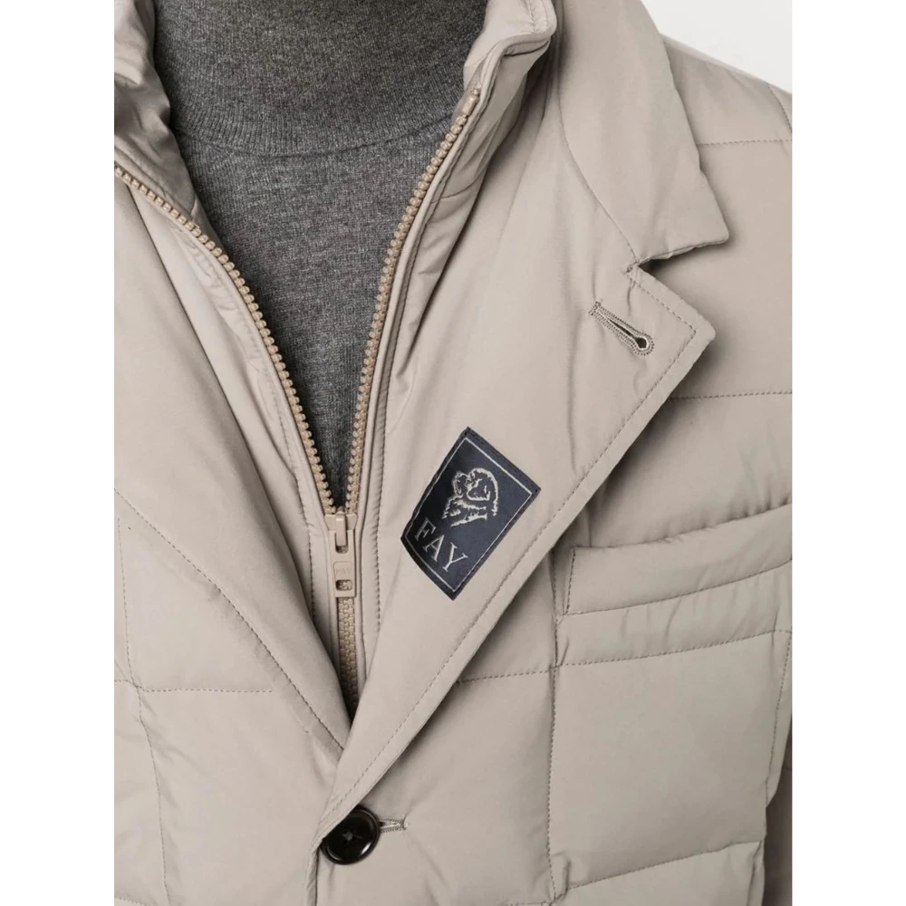 Fay Beige Winterjas Beige Heren