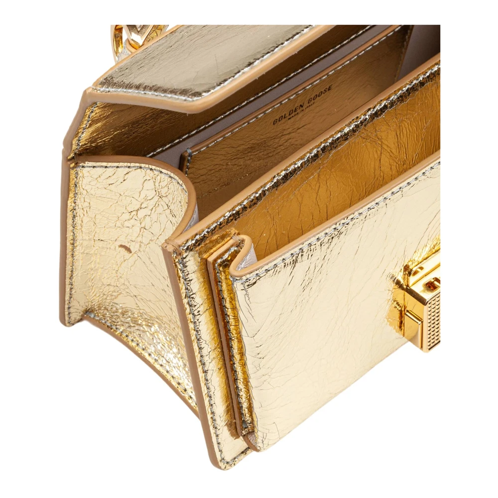 Golden Goose Venetië Kleine Gouden Leren Handtas Yellow Dames