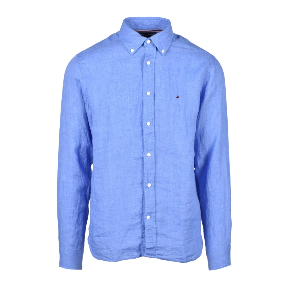 Tommy Hilfiger Linnen Overhemd Blue Heren