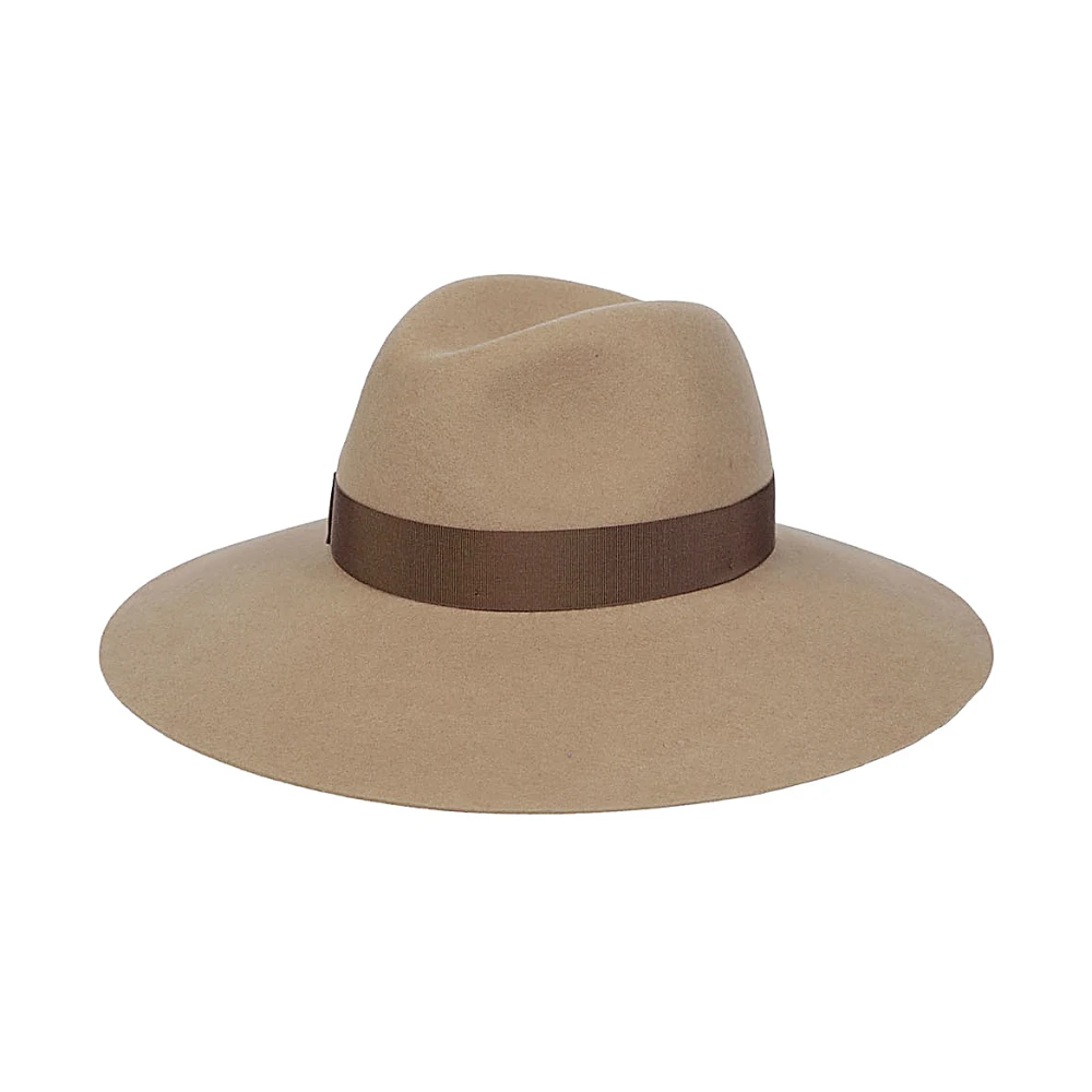 Borsalino Bruine Wollen Fedora Hoed Brown Dames