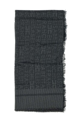 echarpe-grise-jacquard-a-franges
