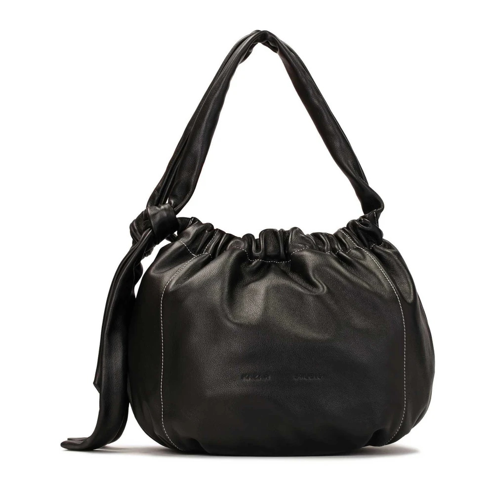 Kazar Studio Zwarte zachte leren etui tas Black Dames