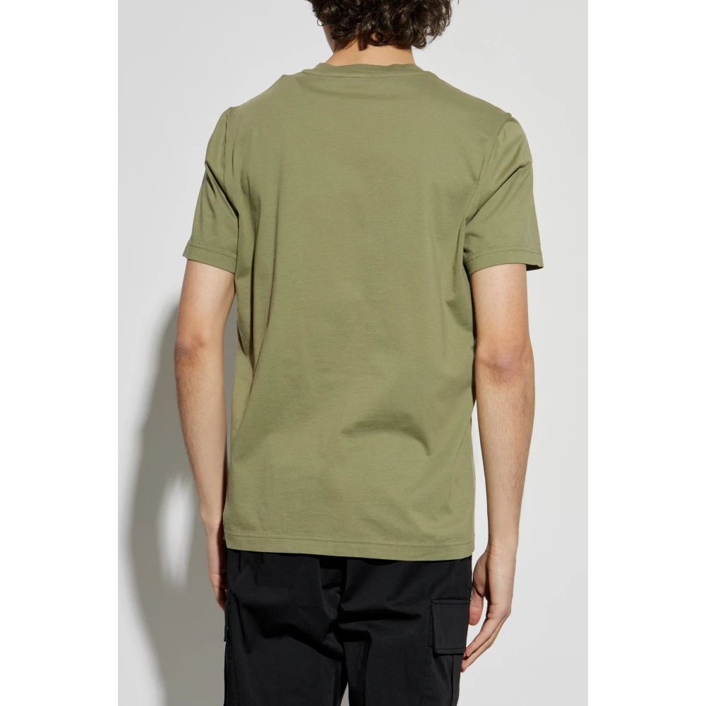 Moncler T-shirt met logopatch Green Heren