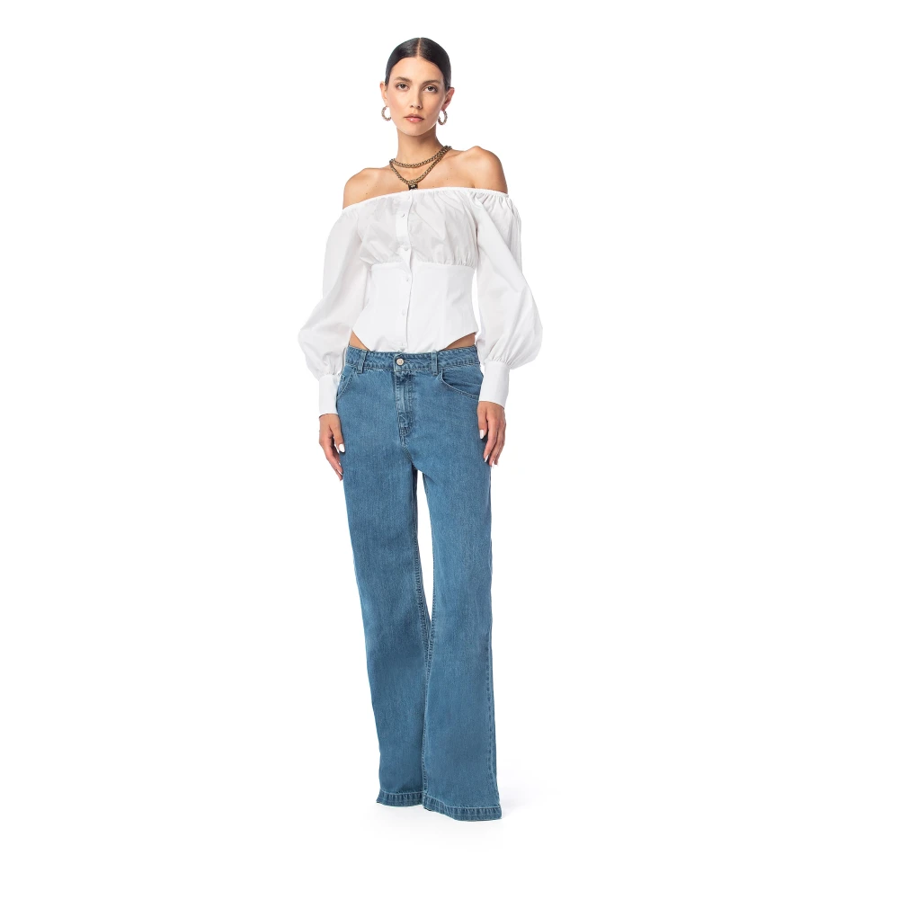 MVP wardrobe Bootnek Pofmouw Poplin Shirt White Dames