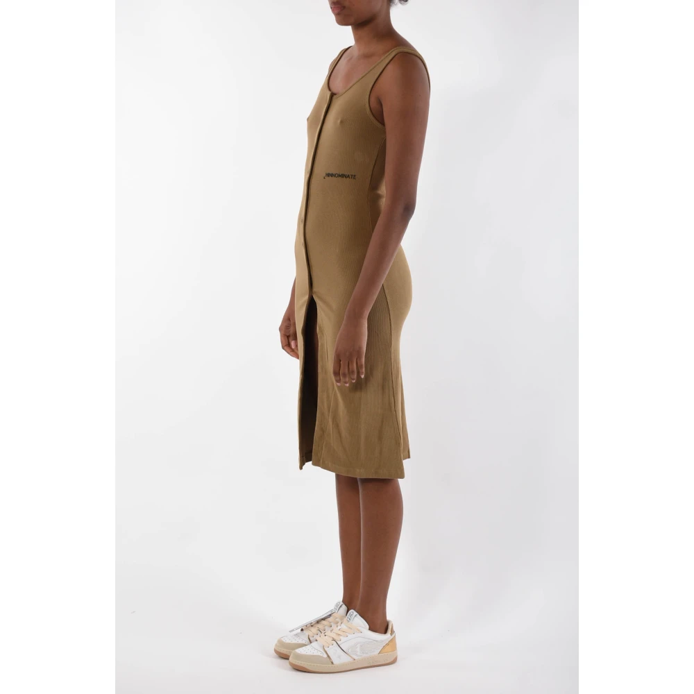 Hinnominate Mini jurk met voor siliconenprint Brown Dames