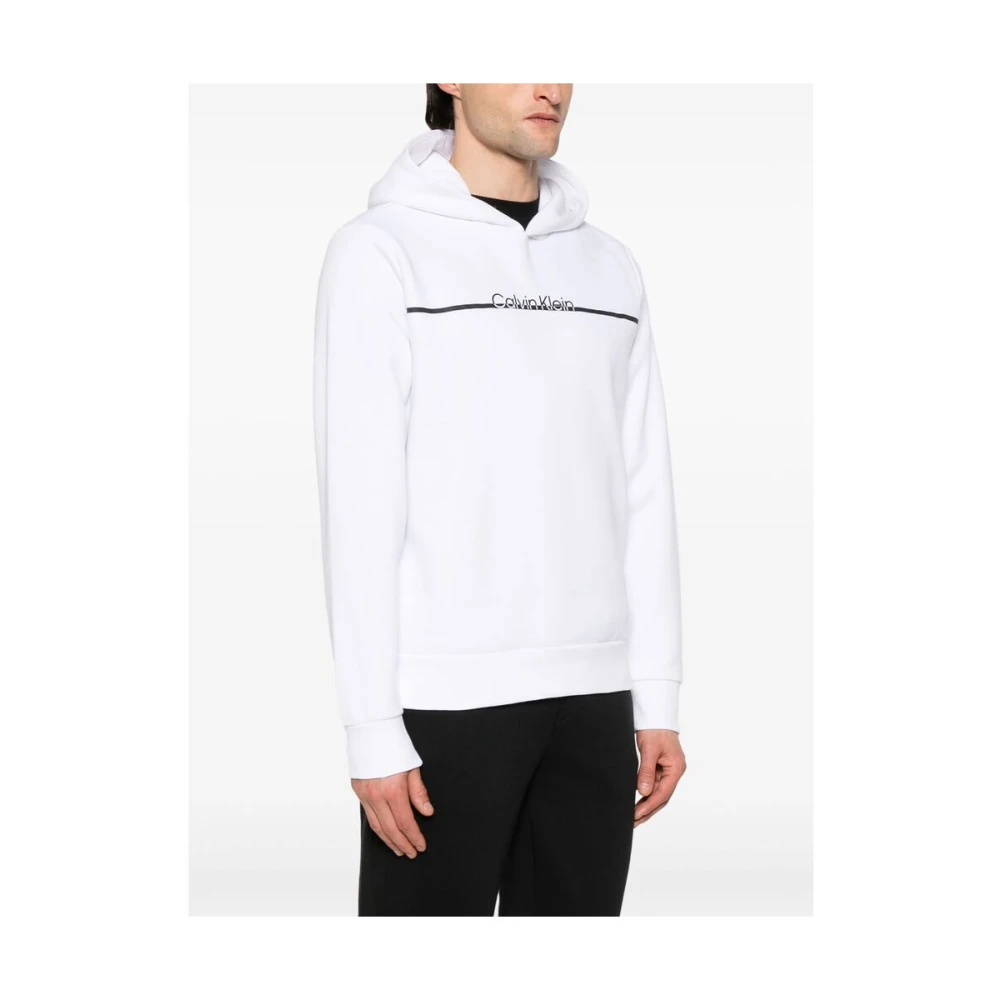Calvin Klein Witte Klassieke Hoodie White Heren