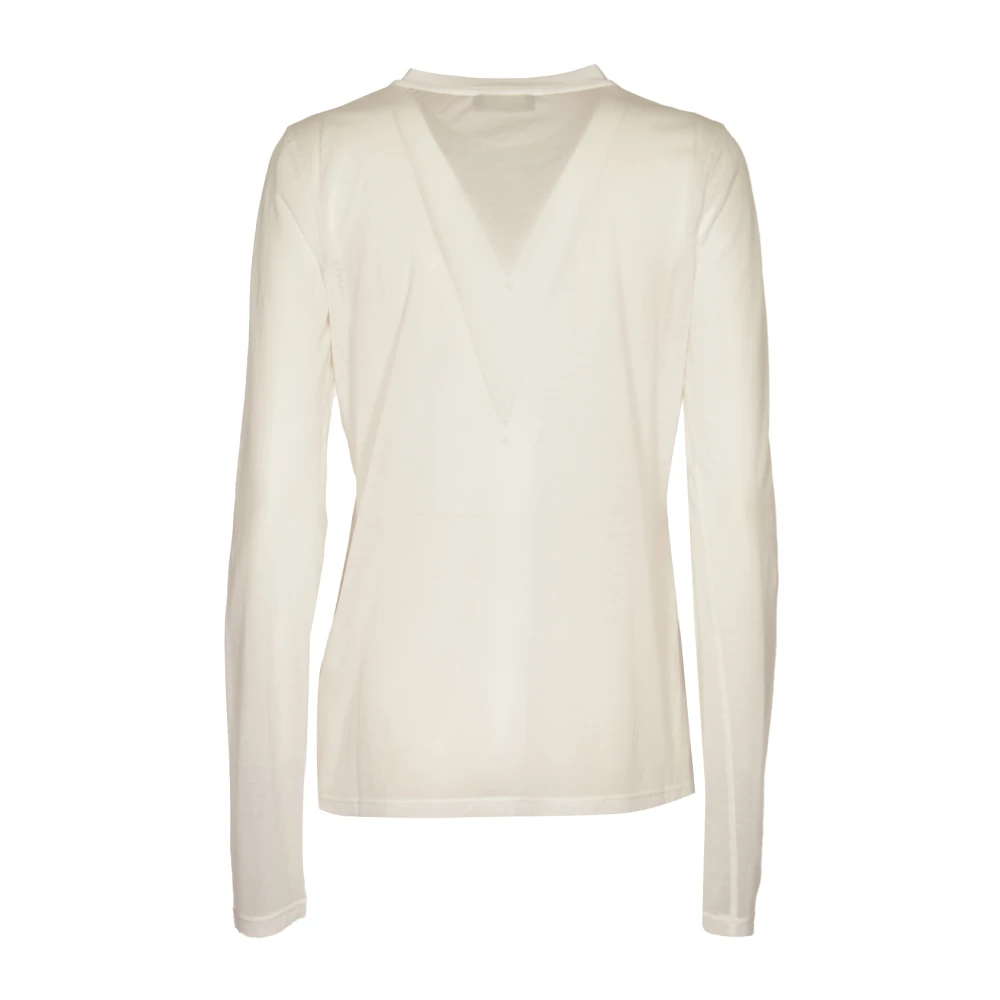 Roberto Collina Witte Sweater Girocollo ML White Dames