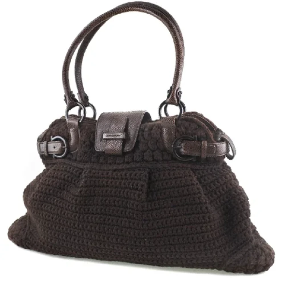 Salvatore Ferragamo Pre-owned Leather shoulder-bags Brown Dames