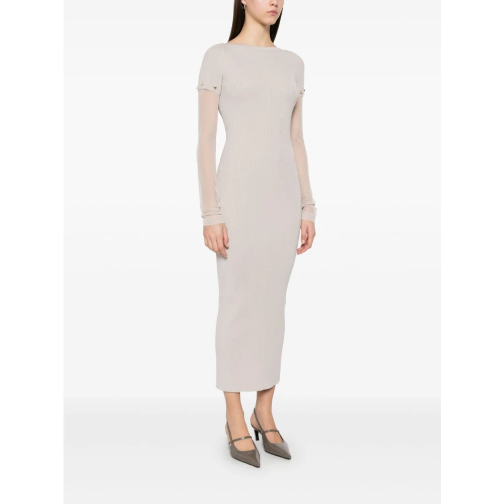 SPORTMAX Afneembare Mouwen Boothals Jurk Gray Dames