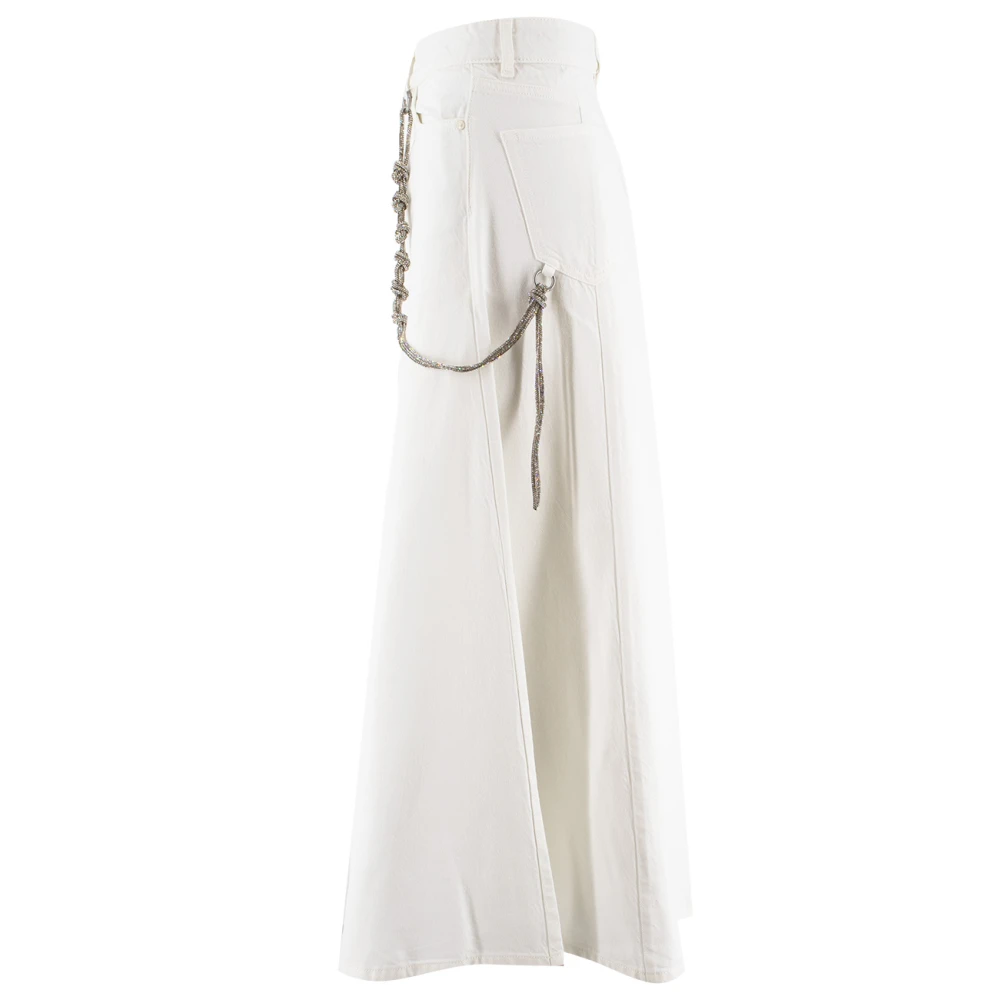 pinko Witte Denim Rok met Ketting White Dames