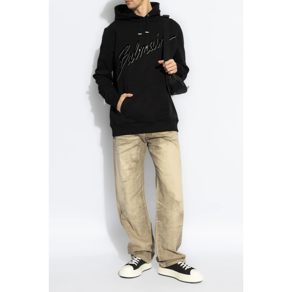 Balmain Washed Straight-Leg Jeans Beige Heren