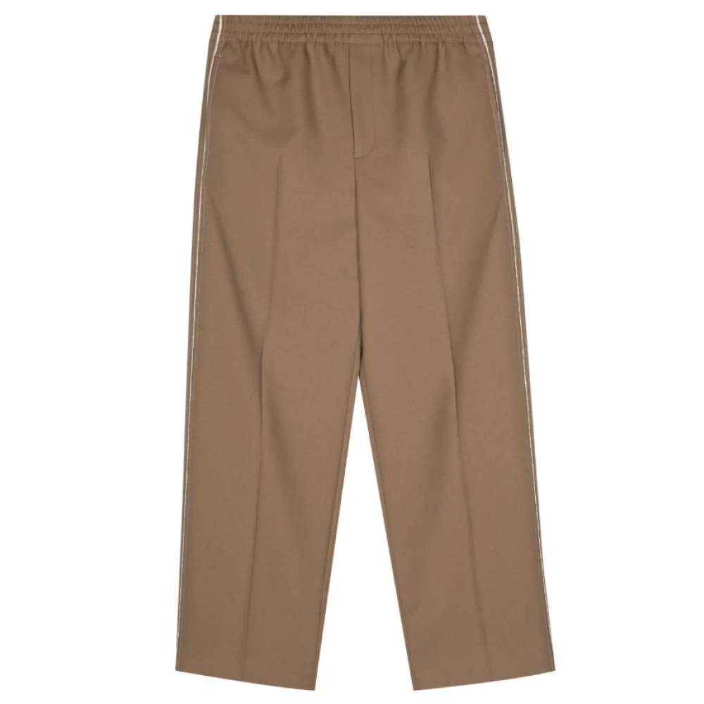 Gucci Bruna Tapered Logo-byxor i bomull Brown, Dam