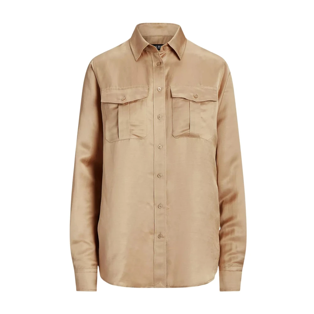 Ralph Lauren Satijnen Blouse Beige Dames