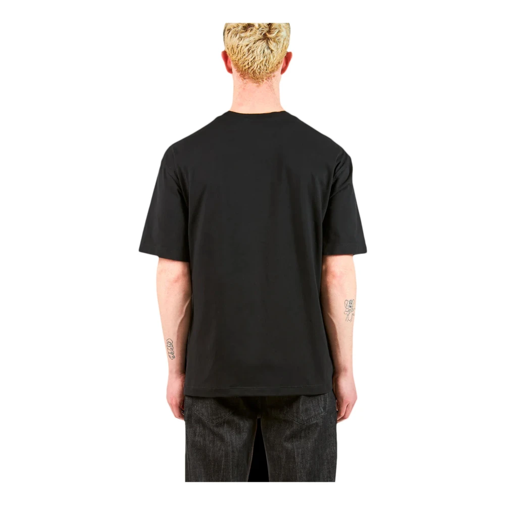 Philippe Model Zwarte Jersey T-shirt met Waterprint Black Heren