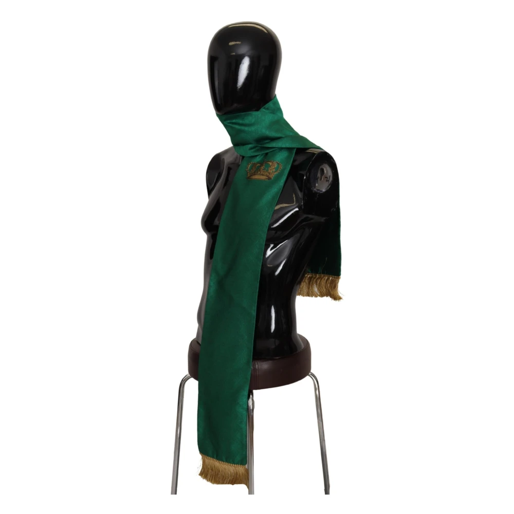 Dolce & Gabbana Luxe Groene Zijden Sjaal Green Heren