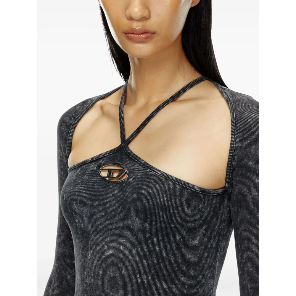 Diesel Korte Mouw Casual Shirt Gray Dames