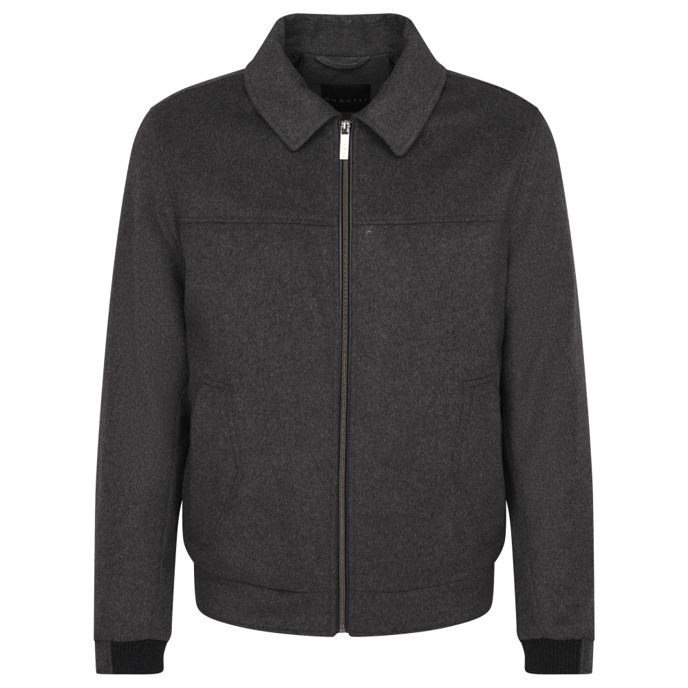 Bugatti Sportieve wollen blouson met rits Gray Heren