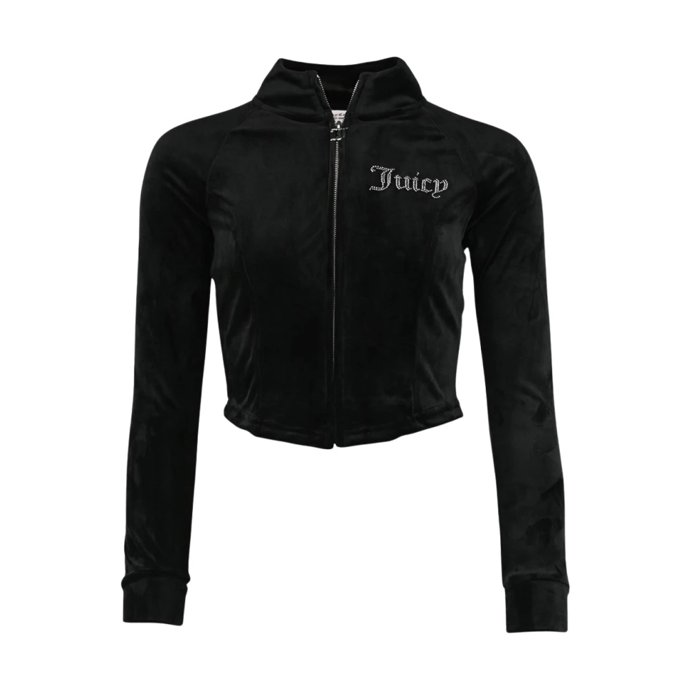 Juicy Couture Zwarte Cross Morgan Track Top Sweater Black Dames