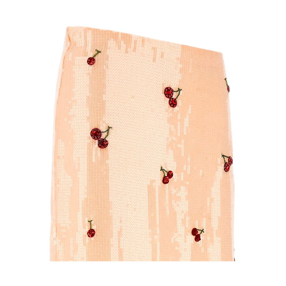 DES Phemmes Kersen Paillet Knielengte Rok Beige Dames