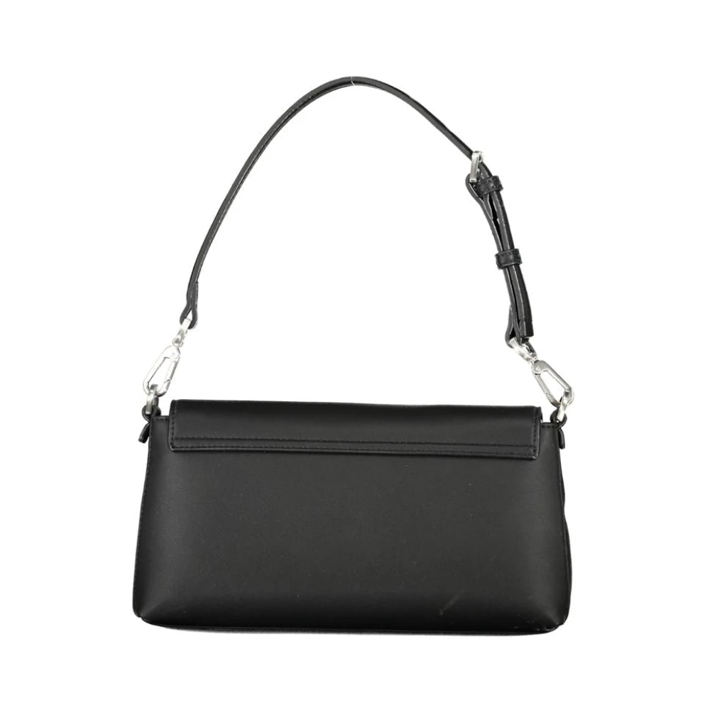 Calvin Klein Zwarte Polyester Handtas met Afneembare Handvat Black Dames