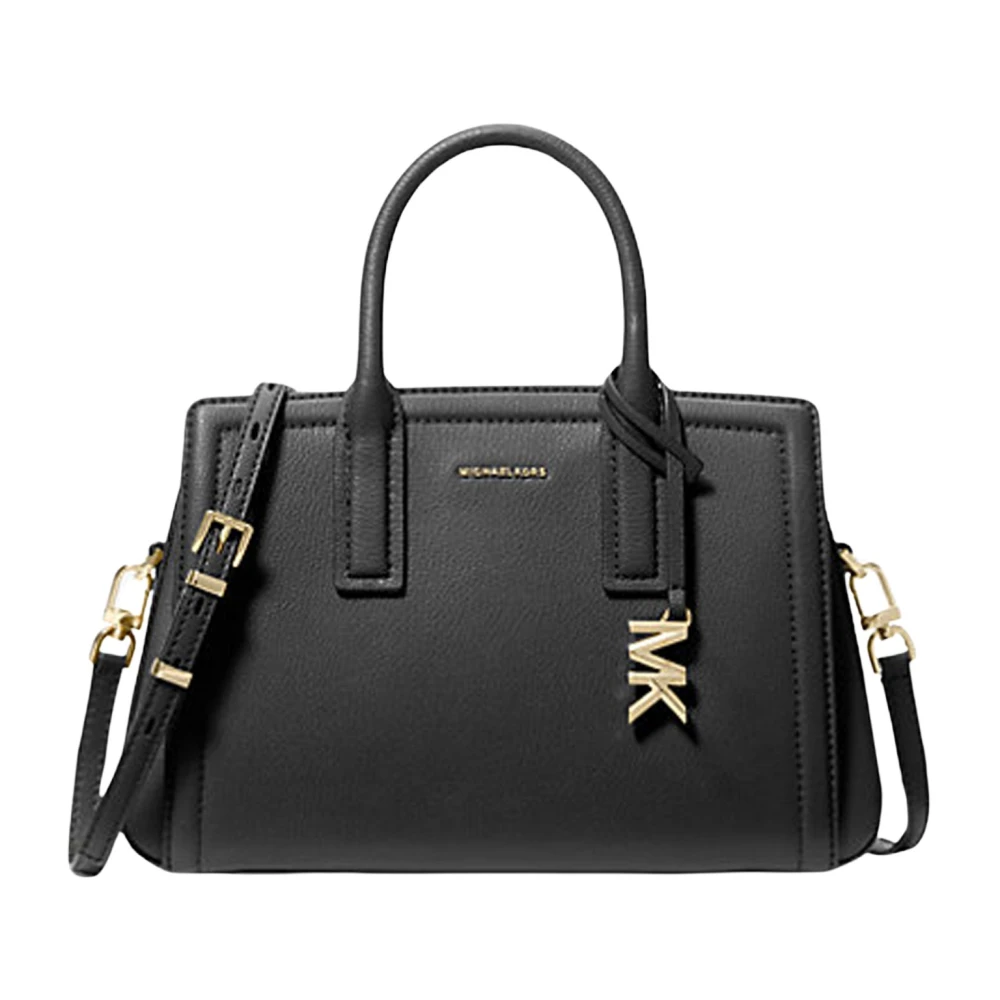 Michael Kors Gestructureerde lederen schoudertas Black Dames
