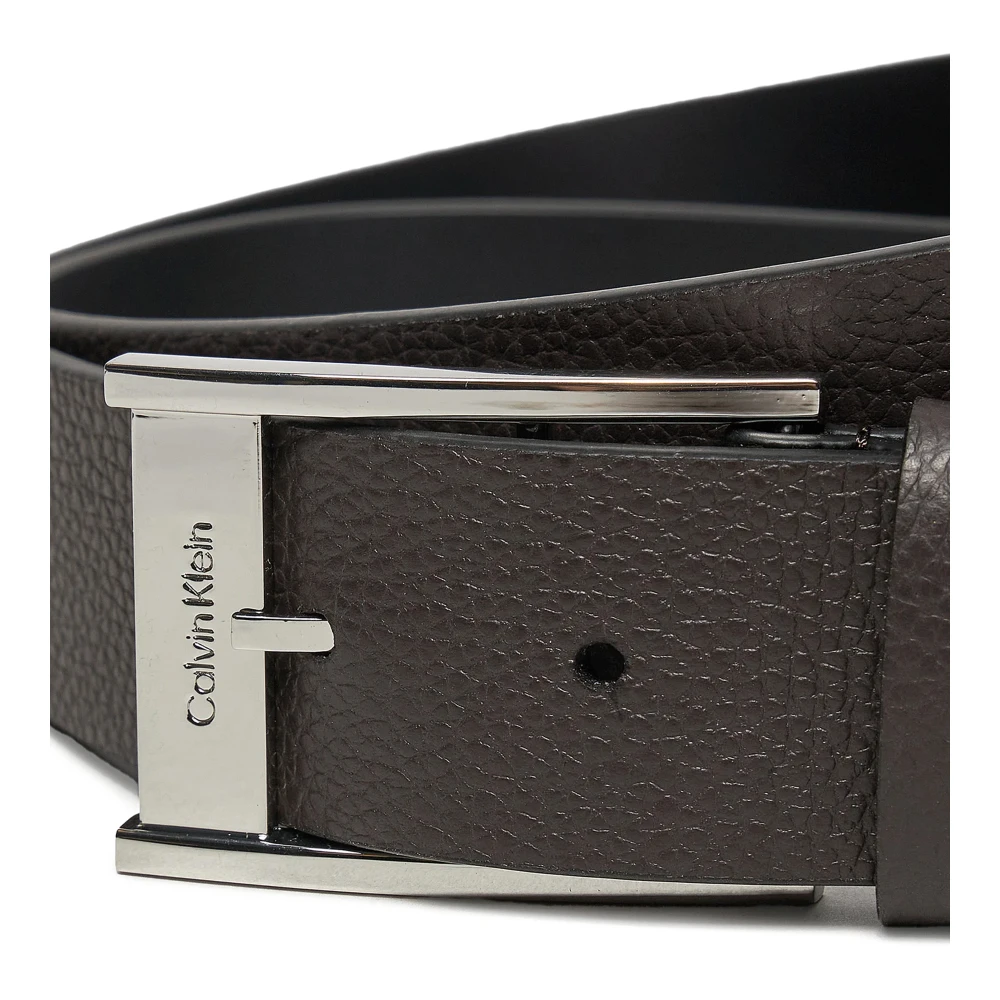 Calvin Klein Stijlvol Leren Riem Herfst Winter Collectie Brown Heren