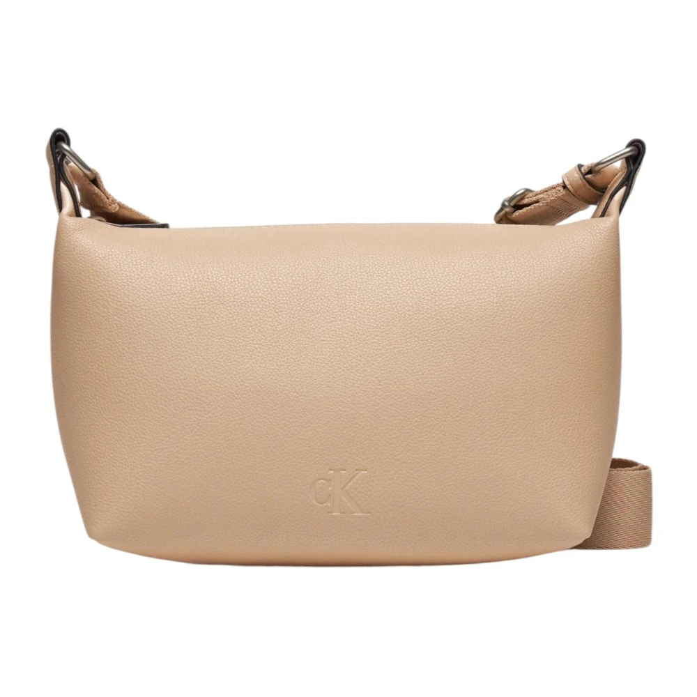 Calvin Klein Webbing Schoudertas Herfst Winter Collectie Beige Dames