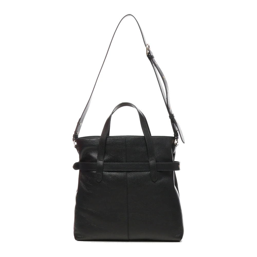 Coccinelle Zwarte Bucket Bag met Decoratieve Riem Black Dames