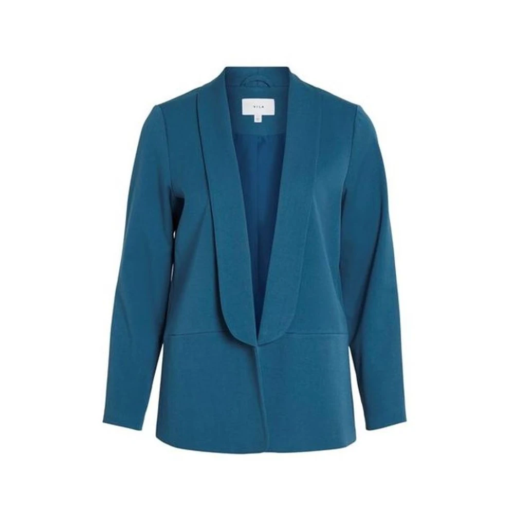 Vila Elastan Blazer Dam Höst/Vinter Kollektion Blue, Dam