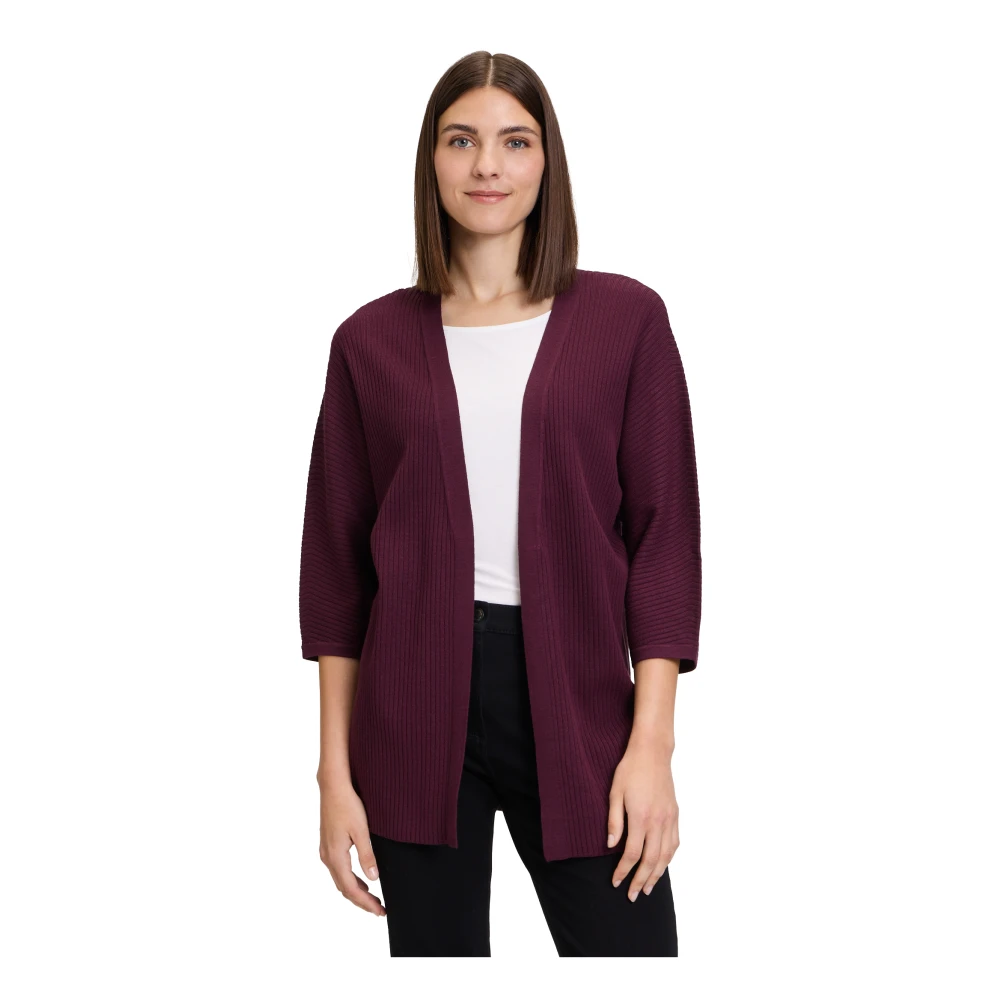 Betty Barclay Geribbelde Lange Vest Purple Dames