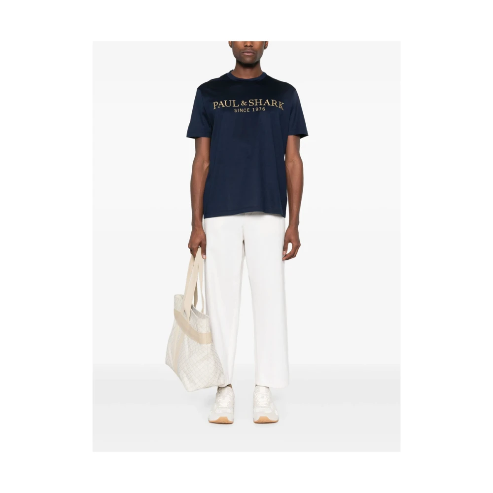 PAUL & SHARK Navy Blue Crew Neck T-shirt Blue Heren