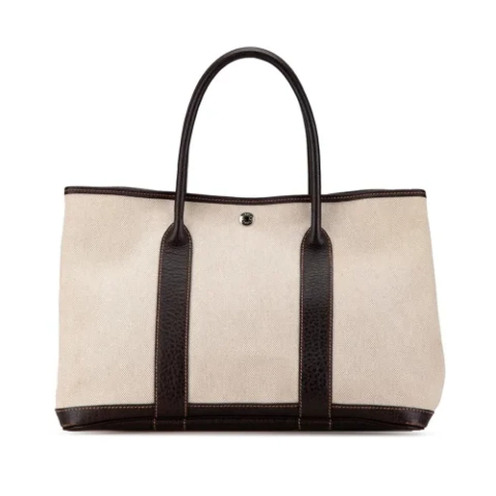 Hermès Vintage Pre-owned Canvas handbags Beige Dames