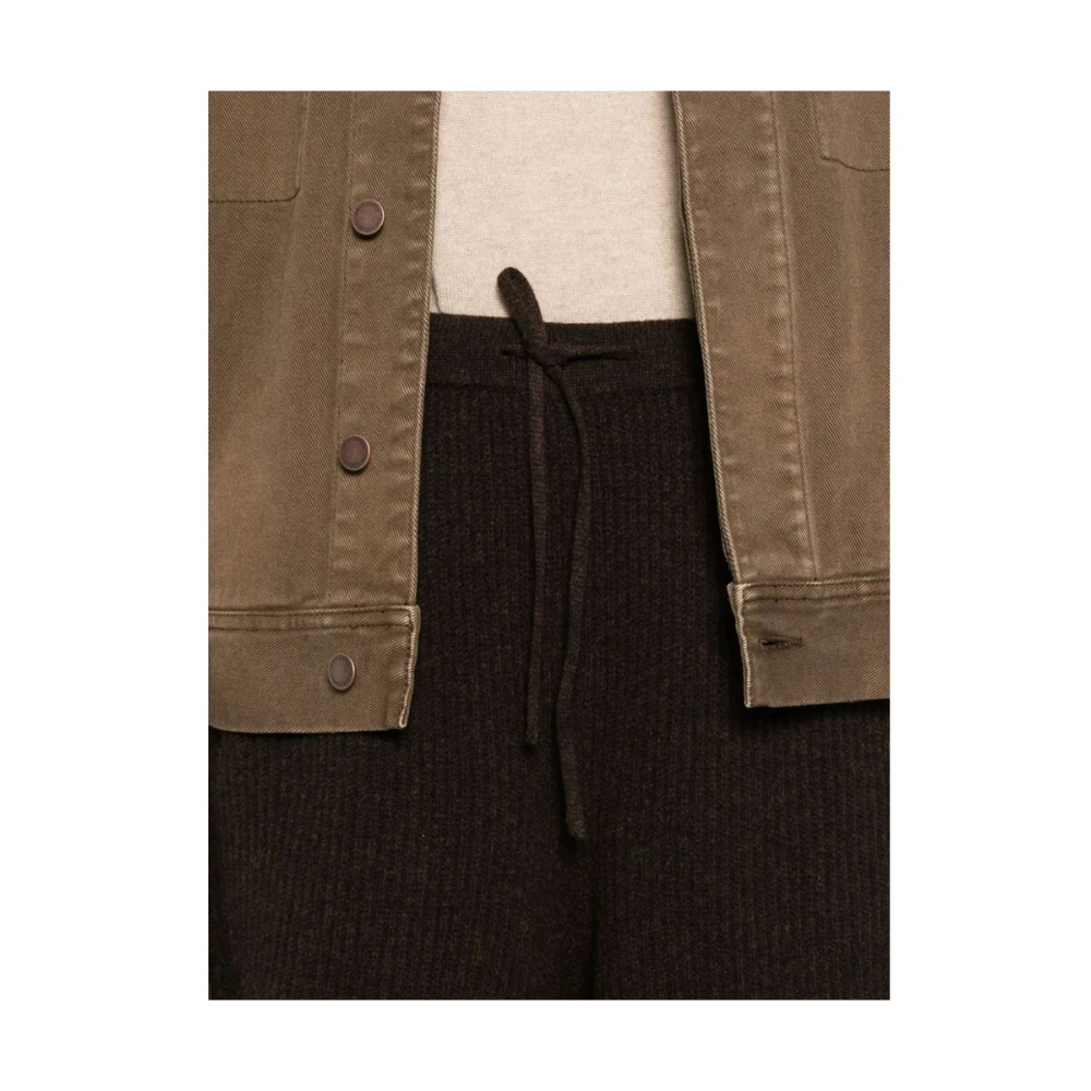 Lemaire Bruine Wollen Gebreide Wijde Pijp Shorts Brown Dames