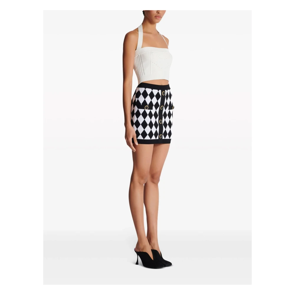 Balmain EAB Noir Blanc Rok Black Dames