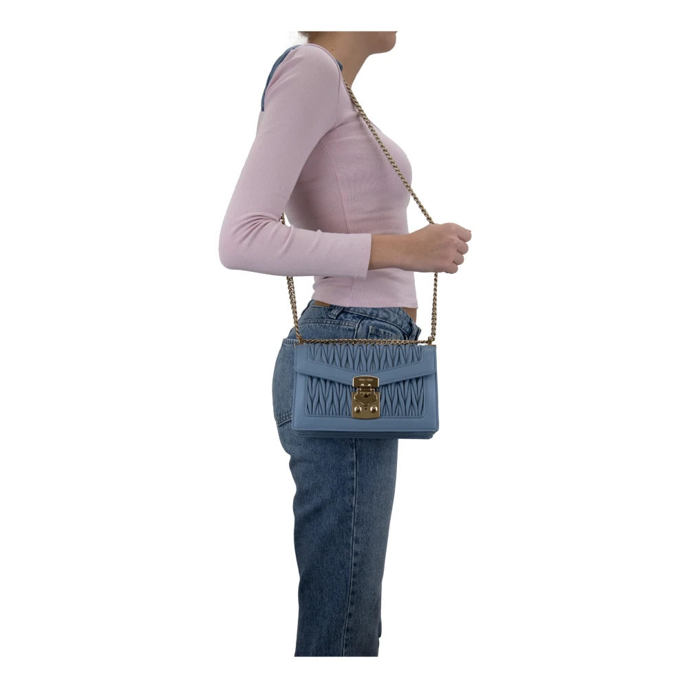 Miu Schoudertas met drukknoopsluiting Blue Dames