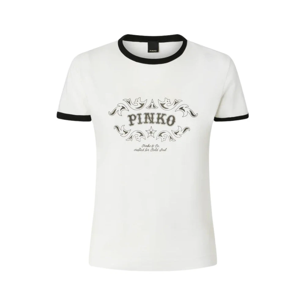 Pinko Women's White Logo-Print T-Shirt - T-Shirts - Xs - Tops