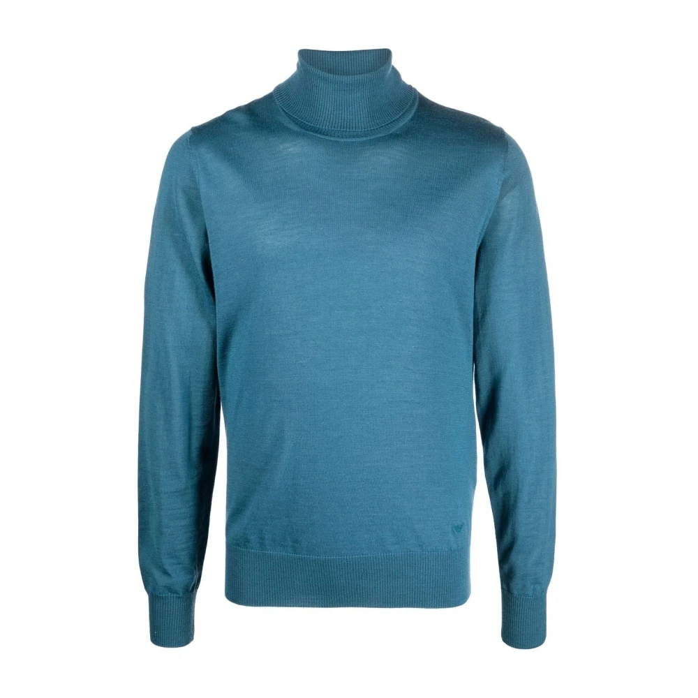 Emporio Armani Italiaanse hoge hals lange mouw trui Green Heren