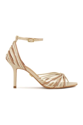 Beige och bruna klack sandaler
