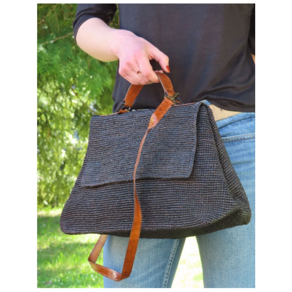 Ibeliv Lahady Raffia Handtas Black Dames