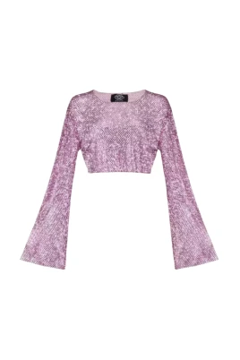 Cropped Top med Utsvängda Ärmar