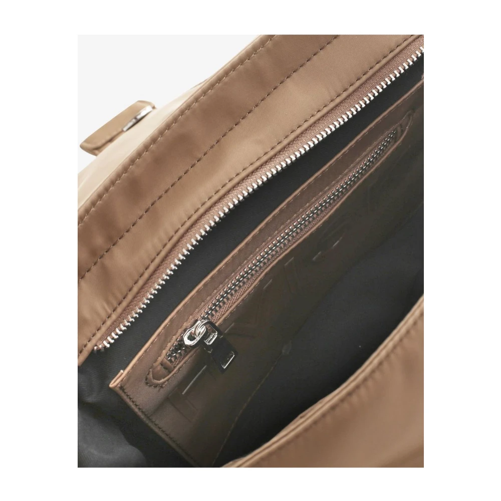Hvisk Nylon Handtas met Hars Gesp Brown Dames