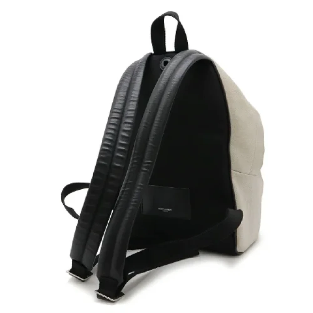 Yves Saint Laurent Vintage Pre-owned Leather backpacks Beige Dames