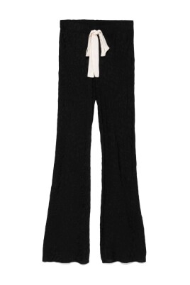 black-jacquard-bow-detail-straight-leg-pants