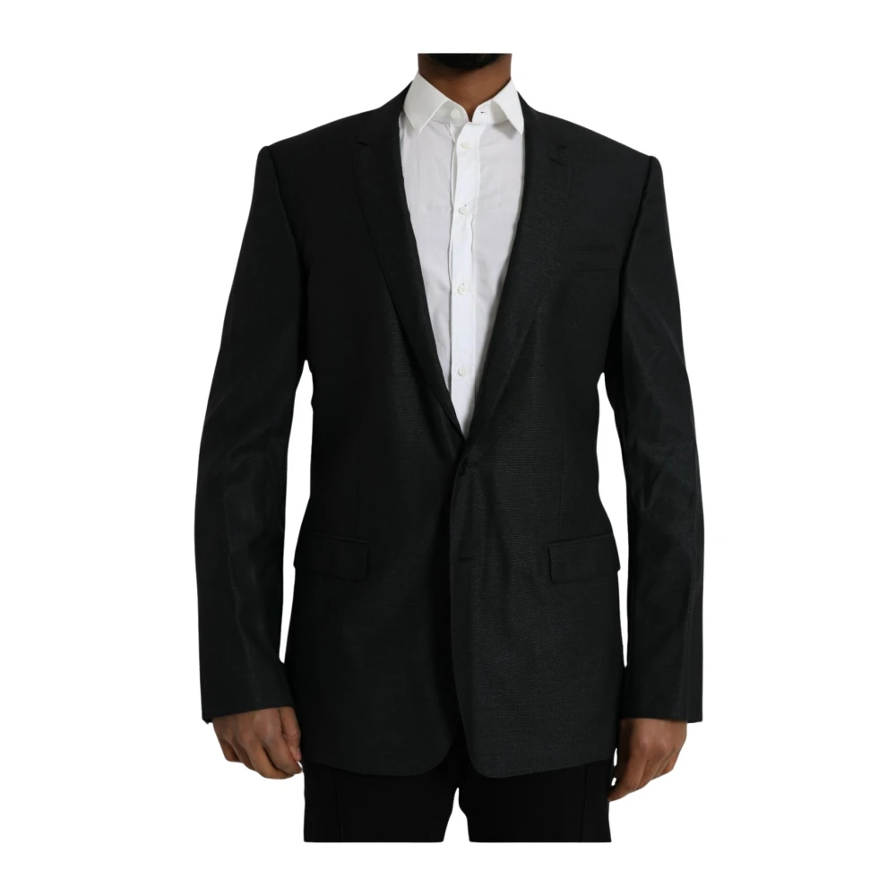 Dolce & Gabbana , Blazers, Male, Black, 2XL, Black Wool Blazer Slim Fit - Image 3