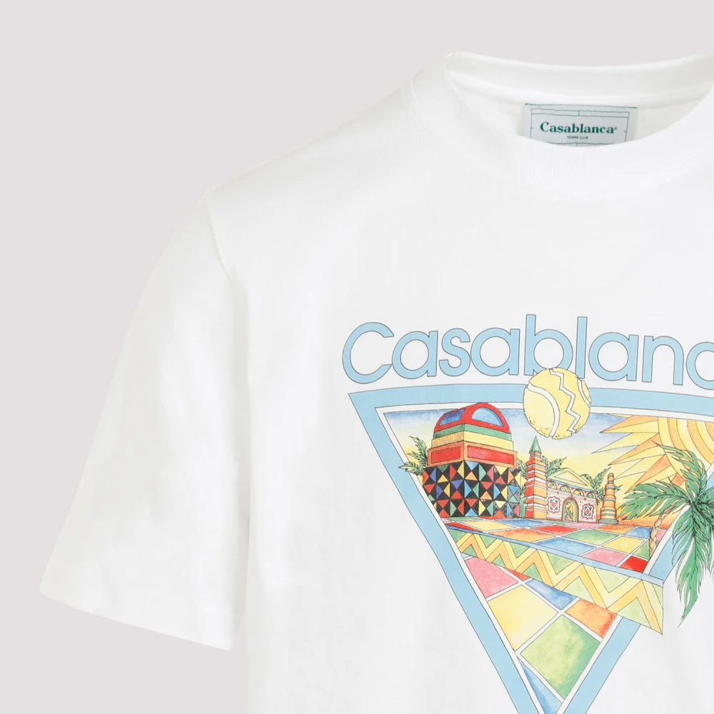 Casablanca Wit Grafisch Logo Katoenen T-Shirt White Heren
