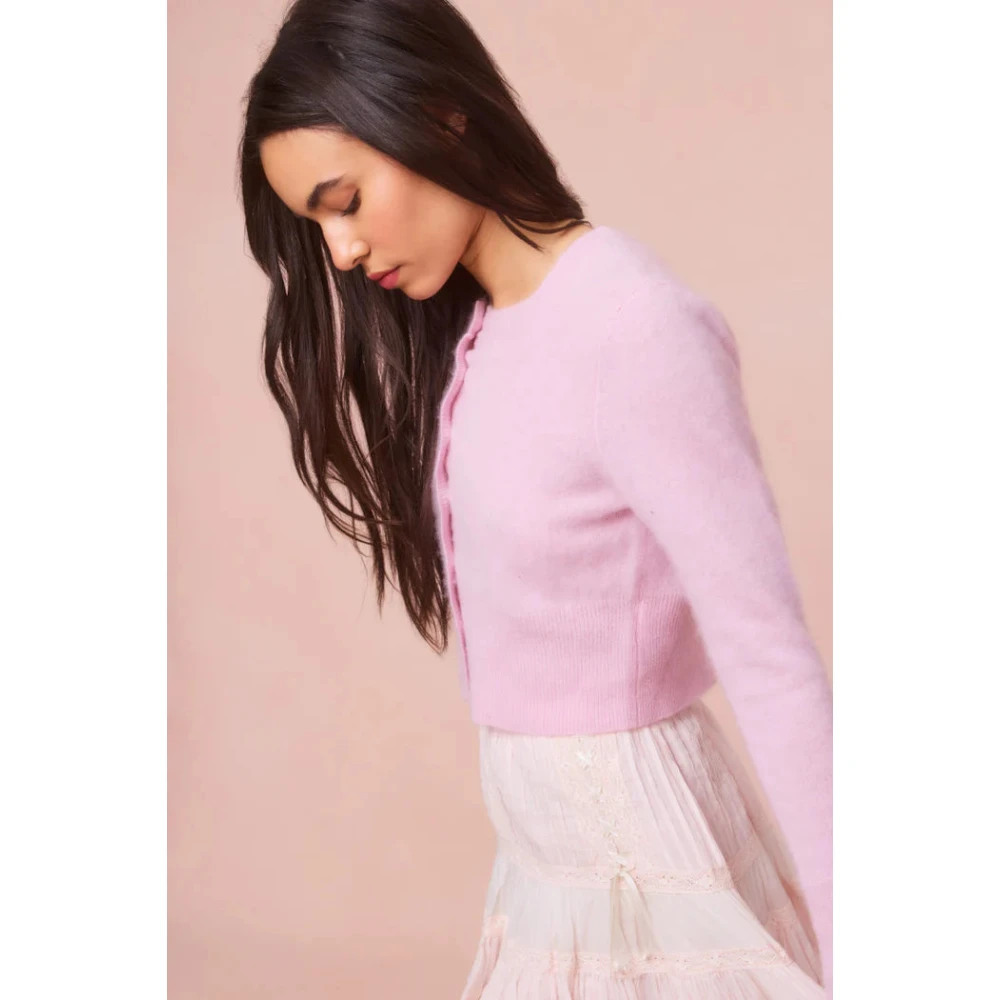 Loveshackfancy Kasjmier Strik Patch Vest Pink Dames