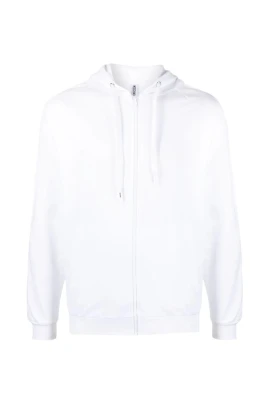 Vit Dragkedja Sweatshirt Casual Sweater Hoodie